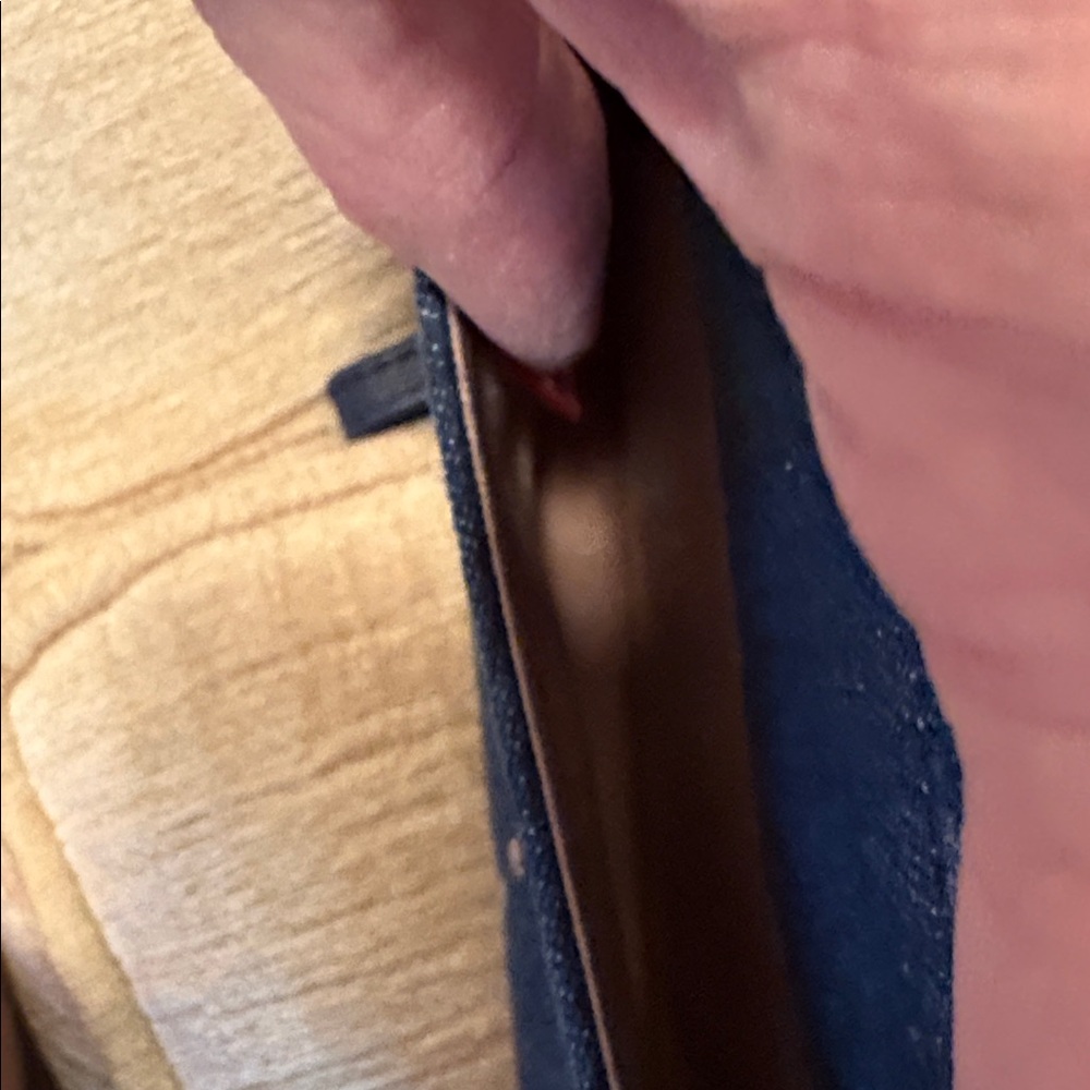 Sakroots Denim Wristlet with Orange and Green Embroidery - Picture 6 of 11